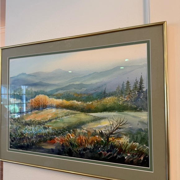 Original Signed Framed Landscape Watercolor Painting - Picture 4 of 12